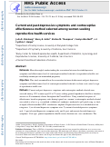 Cover page: Current and past depressive symptoms and contraceptive effectiveness level method selected among women seeking reproductive health services.