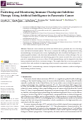 Cover page: Predicting and Monitoring Immune Checkpoint Inhibitor Therapy Using Artificial Intelligence in Pancreatic Cancer