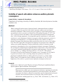 Cover page: Visibility of speech articulation enhances auditory phonetic convergence