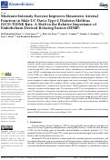 Cover page: Moderate-Intensity Exercise Improves Mesenteric Arterial Function in Male UC Davis Type-2 Diabetes Mellitus (UCD-T2DM) Rats: A Shift in the Relative Importance of Endothelium-Derived Relaxing Factors (EDRF)