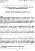 Cover page: Feasibility of Retrograde Ureteral Contrast Injection to Guide Ultrasonographic Percutaneous Renal Access in the Nondilated Collecting System