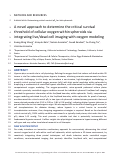 Cover page: A novel approach to determine the critical survival threshold of cellular oxygen within spheroids via integrating live/dead cell imaging with oxygen modeling