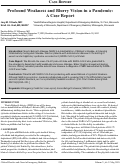 Cover page: Profound Weakness and Blurry Vision in a Pandemic: A Case Report