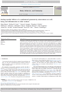 Cover page: Feeling needed: Effects of a randomized generativity intervention on well-being and inflammation in older women