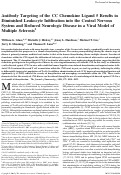 Cover page: Antibody Targeting of the CC Chemokine Ligand 5 Results in Diminished Leukocyte Infiltration into the Central Nervous System and Reduced Neurologic Disease in a Viral Model of Multiple Sclerosis