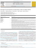 Cover page: The impact of social networks on sleep among a cohort of college students