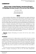 Cover page: Science Unseen: Inclusive Practices in Introductory Biological Anthropology Laboratory Courses for Blind and Low-Vision Students