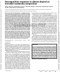 Cover page: Decomposition responses to climate depend on microbial community composition