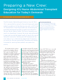 Cover page of Preparing a New Crew: Designing ICU Nurse Abdominal Transplant Education for Today's Demands