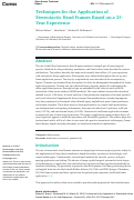 Cover page: Techniques for the Application of Stereotactic Head Frames Based on a 25-Year Experience