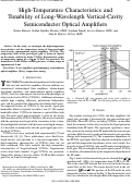 Cover page: High-temperature characteristics and tunability of long-wavelength vertical-cavity semiconductor optical amplifiers