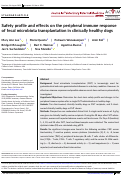 Cover page: Safety profile and effects on the peripheral immune response of fecal microbiota transplantation in clinically healthy dogs