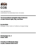 Cover page: The Unconventional Immigration Policy Preferences of Labor Unions in Spain, Italy, and France