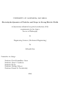 Cover page: Electrohydrodynamics of Particles and Drops in Strong Electric Fields