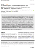 Cover page: Circulating cell-free mitochondrial DNA levels and glucocorticoid sensitivity in a cohort of male veterans with and without combat-related PTSD.