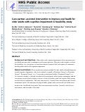 Cover page: Care partner–assisted intervention to improve oral health for older adults with cognitive impairment: A feasibility study