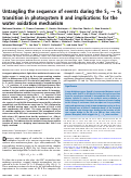 Cover page: Untangling the sequence of events during the S2 → S3 transition in photosystem II and implications for the water oxidation mechanism