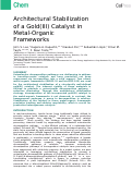 Cover page: Architectural Stabilization of a Gold(III) Catalyst in Metal-Organic Frameworks