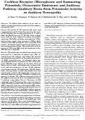 Cover page: Cochlear Receptor (Microphonic and Summating Potentials, Otoacoustic Emissions) and Auditory Pathway (Auditory Brain Stem Potentials) Activity in Auditory Neuropathy