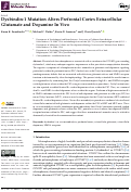 Cover page: Dysbindin-1 Mutation Alters Prefrontal Cortex Extracellular Glutamate and Dopamine In Vivo.