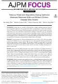 Cover page: Tobacco Treatment Disparities Among California Medicaid Members With and Without Chronic Disease Who Smoke.