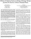 Cover page: Effects of Capacity Factor on Sizing of Energy Storage Systems for Electric Vehicle Charging Plazas