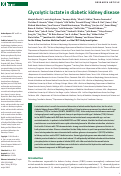 Cover page: Glycolytic lactate in diabetic kidney disease.