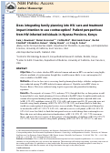 Cover page: Does integrating family planning into HIV care and treatment impact intention to use contraception? Patient perspectives from HIV‐infected individuals in Nyanza Province, Kenya