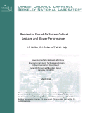 Cover page: Residential Forced Air System Cabinet Leakage and Blower Performance