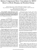 Cover page: Motion Compensated Error Concealment for HEVC Based on Block-Merging and Residual Energy