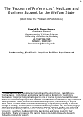 Cover page: The “Problem of Preferences”: Medicare and Business Support for the Welfare State*