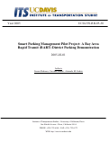 Cover page: Smart Parking Management Pilot Project: A Bay Area Rapid Transit (BART) District Parking Demonstration