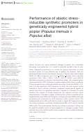 Cover page: Performance of abiotic stress-inducible synthetic promoters in genetically engineered hybrid poplar (Populus tremula × Populus alba)