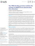 Cover page: Two RNA-binding proteins mediate the sorting of miR223 from mitochondria into exosomes.