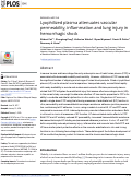 Cover page: Lyophilized plasma attenuates vascular permeability, inflammation and lung injury in hemorrhagic shock