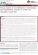 Cover page: Precise pattern of recombination in serotonergic and hypothalamic neurons in a Pdx1-cre transgenic mouse line