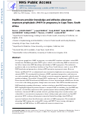 Cover page: Healthcare provider knowledge and attitudes about pre-exposure prophylaxis (PrEP) in pregnancy in Cape Town, South Africa.