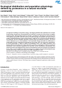 Cover page: Ecological distribution and population physiology defined by proteomics in a natural microbial community