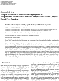 Cover page: Simple Measures of Function and Symptoms in Hospitalized Heart Failure Patients Predict Short-Term Cardiac Event-Free Survival