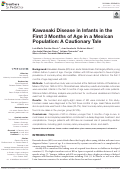 Cover page: Kawasaki Disease in Infants in the First 3 Months of Age in a Mexican Population: A Cautionary Tale