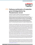 Cover page: Pathway and kinetics of malachite green biodegradation by Pseudomonas veronii