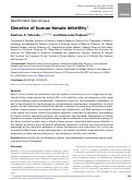 Cover page: Genetics of human female infertility