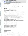 Cover page: Habituation of auditory responses in young autistic and neurotypical children