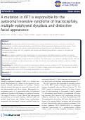 Cover page: A mutation in KIF7 is responsible for the autosomal recessive syndrome of macrocephaly, multiple epiphyseal dysplasia and distinctive facial appearance