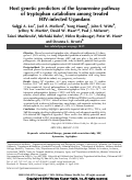 Cover page: Host genetic predictors of the kynurenine pathway of tryptophan catabolism among treated HIV-infected Ugandans