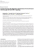 Cover page: Artemin Promotes the Migration and Invasion of Cervical Cancer Cells through AKT/mTORC1 Signaling