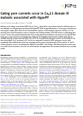 Cover page: Gating pore currents occur in CaV1.1 domain III mutants associated with HypoPP.