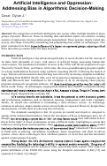 Cover page: Artificial Intelligence and Oppression: Addressing Bias in Algorithmic Decision-Making