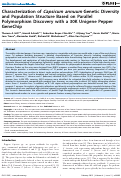 Cover page: Characterization of Capsicum annuum Genetic Diversity and Population Structure Based on Parallel Polymorphism Discovery with a 30K Unigene Pepper GeneChip