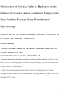 Cover page: Observation of Potential-Induced Hydration on the Surface of Ceramic Proton Conductors Using In Situ Near-Ambient Pressure X‑ray Photoelectron Spectroscopy